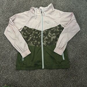 Columbia Pink and Green Camo Windbreaker Jacket Small